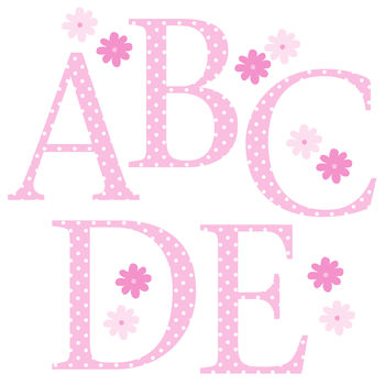 Pink Polka Alphabet Wall Stickers Upper And Lower Case, 3 of 7