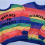 Personalised Bright Rainbow Kids Slouch Jumper, thumbnail 2 of 7
