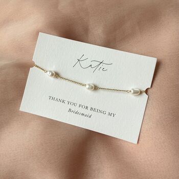 Personalised Freshwater Pearl Bracelet, 18 K Gold Plated, 3 of 5