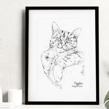 Personalised Cat Line Drawing, 4 of 11