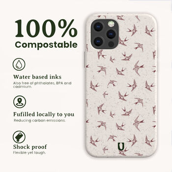 Swallows Eco Phone Case, 2 of 7