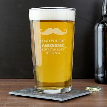 Personalised Moustache Pint Glass By Oli & Zo | notonthehighstreet.com