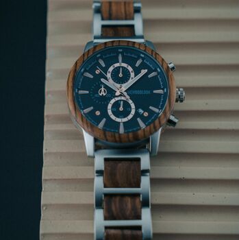 Personalised Metal And Wood Watch Mens Gift,Engraved Watch, 8 of 8