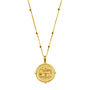 Tigris Gold Plated Engraved Pendant Necklace With Cz, thumbnail 3 of 5