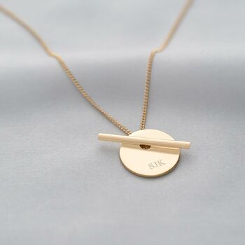 Martha Personalised Disc And Bar Necklace, 6 of 12