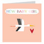 Pink Stork New Baby Girl Card, thumbnail 2 of 5