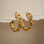 Gold Rainbow Gemstone Huggie Hoop Earrings, thumbnail 4 of 9