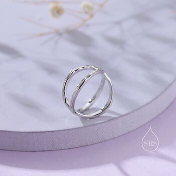Sterling Silver Hammered Cross Ring, 6 of 11