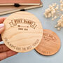 Personalised Wooden Best Dad Coaster, Father's Day Gift, thumbnail 1 of 5