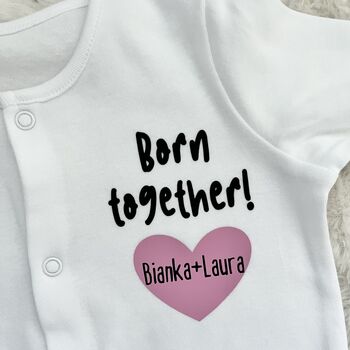 Personalised Twin Baby Grows | Twin Gifts, 2 of 9