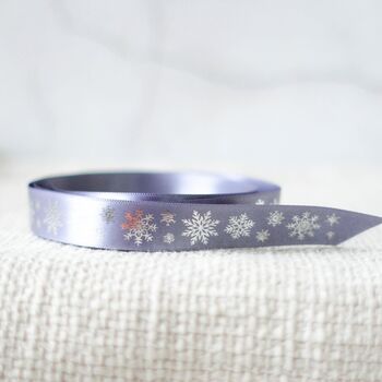 Christmas Gift Wrap Ribbon, Snowflakes, 15mm, 2 of 4