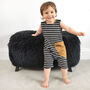 Personalised Stripy Baby Unisex Jumpsuit Sleeveless, thumbnail 1 of 8