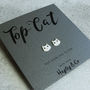 Top Cat Enamel Sterling Silver Earrings, thumbnail 3 of 4