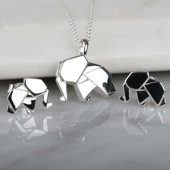 Stunning Silver Origami Elephant Earrings, 3 of 6