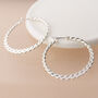 Silver Plated Fancy Twist Hoop Earrings, thumbnail 4 of 5