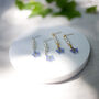 Forget Me Not Freshwater Pearl Stud Earrings, thumbnail 8 of 12