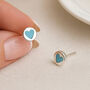 Sterling Silver Turquoise Heart Stud Earrings – 6mm, thumbnail 1 of 9