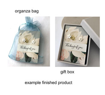 Sterling Silver Thank You Bridesmaid Flower Wedding Earrings, 8 of 11