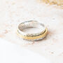 Personalised Dainty Silver And Brass Spinner Ring, thumbnail 7 of 12