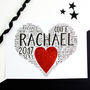Personalised Wife Girlfriend Christmas Heart Card, thumbnail 1 of 4