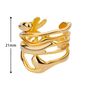 Abstract Fluid Wrap Wide Adjustable Band Gold Or Silver Ring, thumbnail 2 of 5