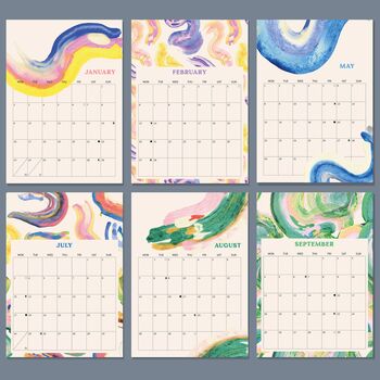 2023 Paint Strokes Wall Calendar | A4 Calendar, 5 of 9
