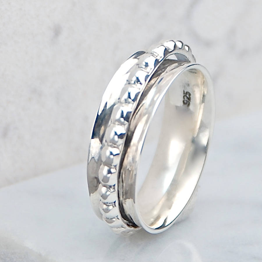 thea skinny silver spinning ring by penelopetom | notonthehighstreet.com