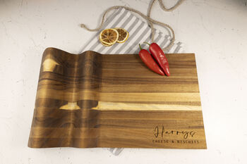 Personalised Cheese And Biscuits Acacia Wood Board, 2 of 4