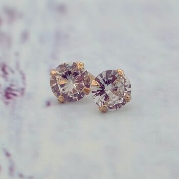 Gold Plated Stud Earrings Sizes 5mm Or 8mm, 3 of 3
