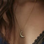 Crescent Moon Necklace In 18ct Gold Vermeil Plate, thumbnail 1 of 4