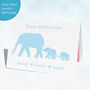 Personalised Elephant Family Mother's Day Card, thumbnail 1 of 7