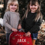 Red Reindeer Delivery Personalised Sack, thumbnail 2 of 5