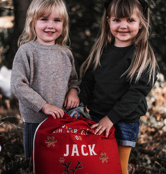 Red Reindeer Delivery Personalised Sack, 2 of 5