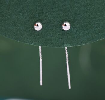 Minimalist Ball Threaders Earrings In Sterling Silver, 8 of 11