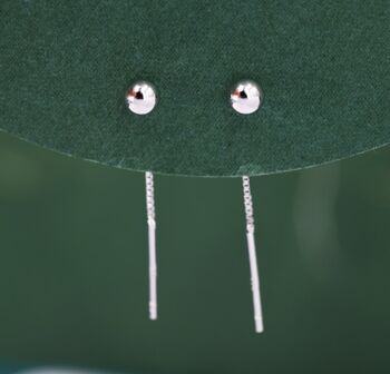 Minimalist Ball Threaders Earrings In Sterling Silver, 8 of 11