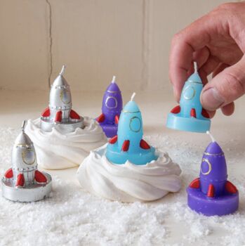 Set Of Six Rocket Tealight Candles, 2 of 2