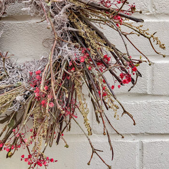 Dried Flower Wreath With Branches, 2 of 6