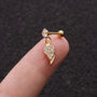 Stackable Gold Plated Screw Back Stud Earring With White Crystal, thumbnail 5 of 6