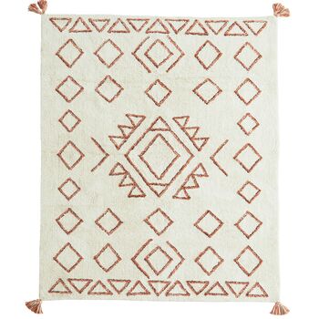 Tufted Cotton Ivory Geo Rug, 2 of 2