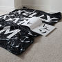 Black Marble Large Letter Personalised Blanket Throw, thumbnail 4 of 9