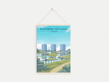 Woodberry Wetlands London Travel Poster Art Print, 6 of 8