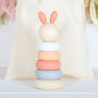 Wooden Bunny Stacking Toy With Personalised Bag, thumbnail 4 of 4