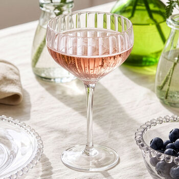 Scalloped Ribbed Champagne Saucers, 3 of 8