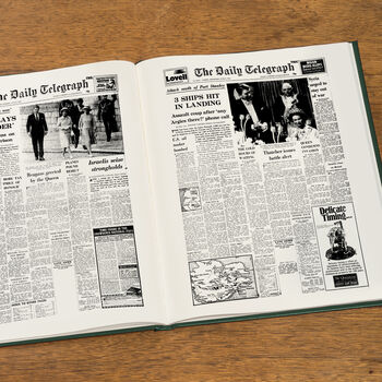 Falklands War Personalised History Gift Newspaper Book, 2 of 5