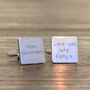 Personalised 'Happy Anniversary' Silver Cufflinks, thumbnail 1 of 2