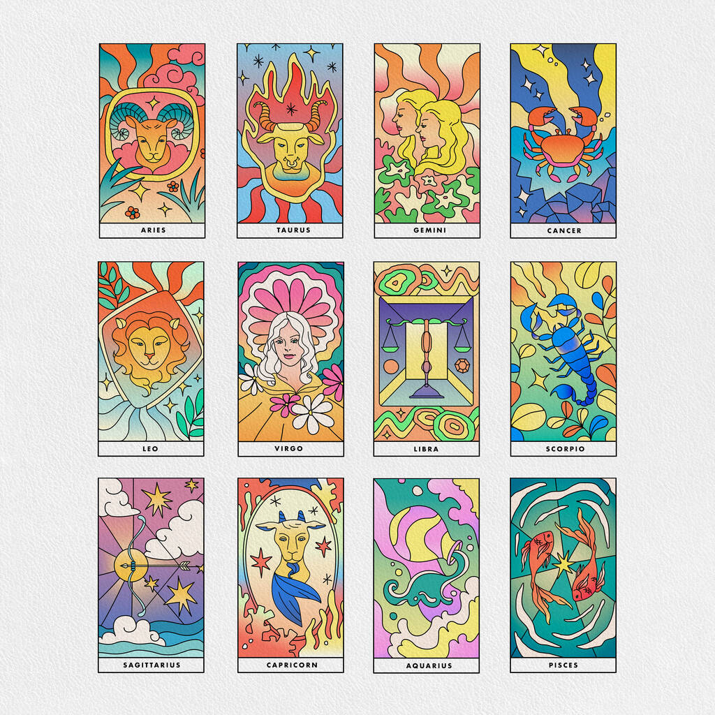 Personalised Zodiac Sign Illustrated Notebook By Another Day Journals