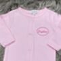 Personalised Embroidered Baby Sleepsuit, thumbnail 6 of 8