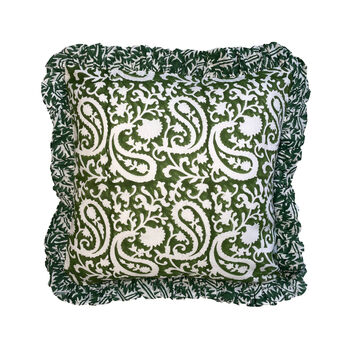 Paisley Frill Ruffle Cushion Cover, 2 of 3
