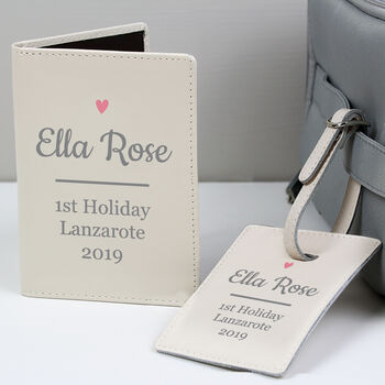 Personalised Pink Heart Leather Passport Set, 2 of 4