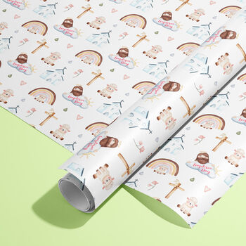 Children's Baptism Wrapping Paper Roll Or Folded, 3 of 3